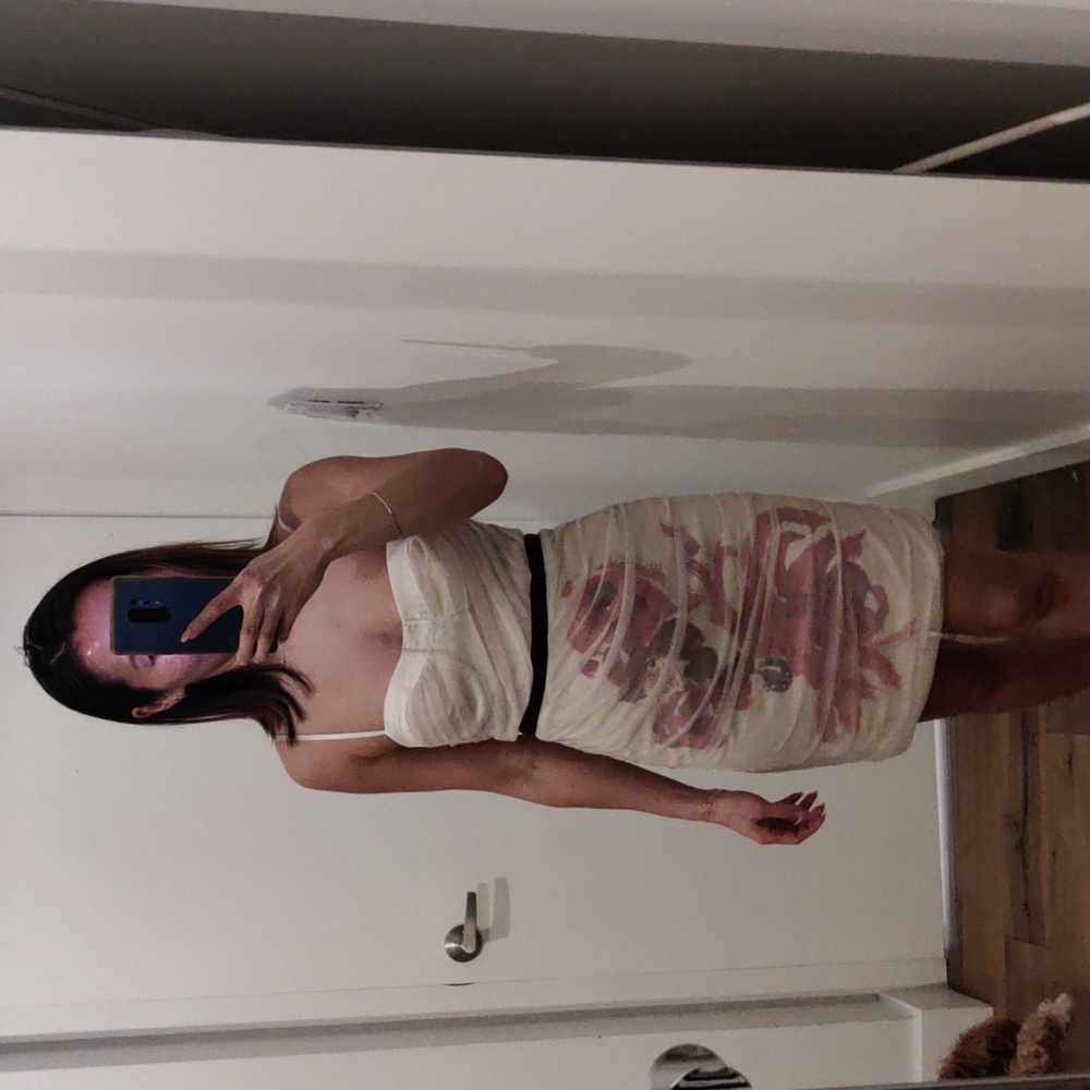 Hoss Nude Fitted Floral Print Mini Dress